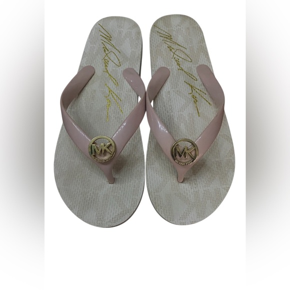 Michael Kors Jet Set Logo, PVC Pink Flip Flops - Picture 2 of 4